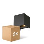 Doppelpack D'Lite LED Wandleuchte Elingen Aluminium Schwarz 4.9W 290lm - 830 Warmweiß | Bewegungssensor